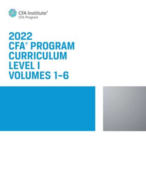 Title details for 2022 CFA Program Curriculum Level I Box Set (Textbook) by CFA Institute - Available